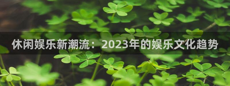 焦点娱乐版本.立即访问注册.中国：休闲娱乐新潮流：2023年的娱乐文化趋势