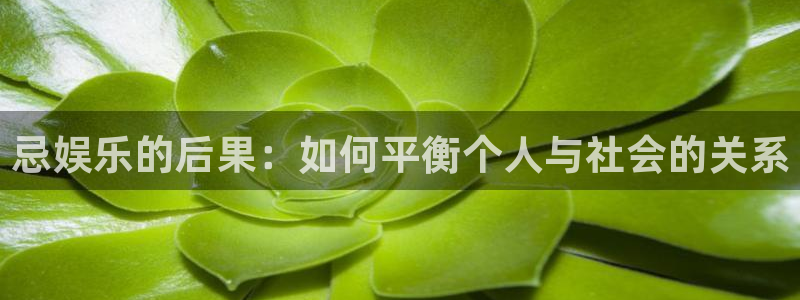 壹号电子娱乐app下载最新版本安装：忌娱乐的后果：如何平衡个人与社会的关系